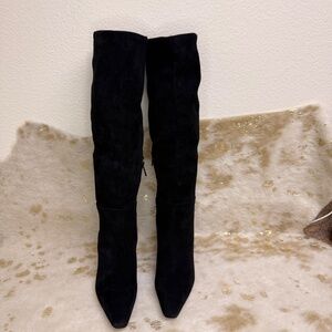Sam Edelman Womens Black Suede Sulema Boots Knee-High 8 Chic Minimalist Classic